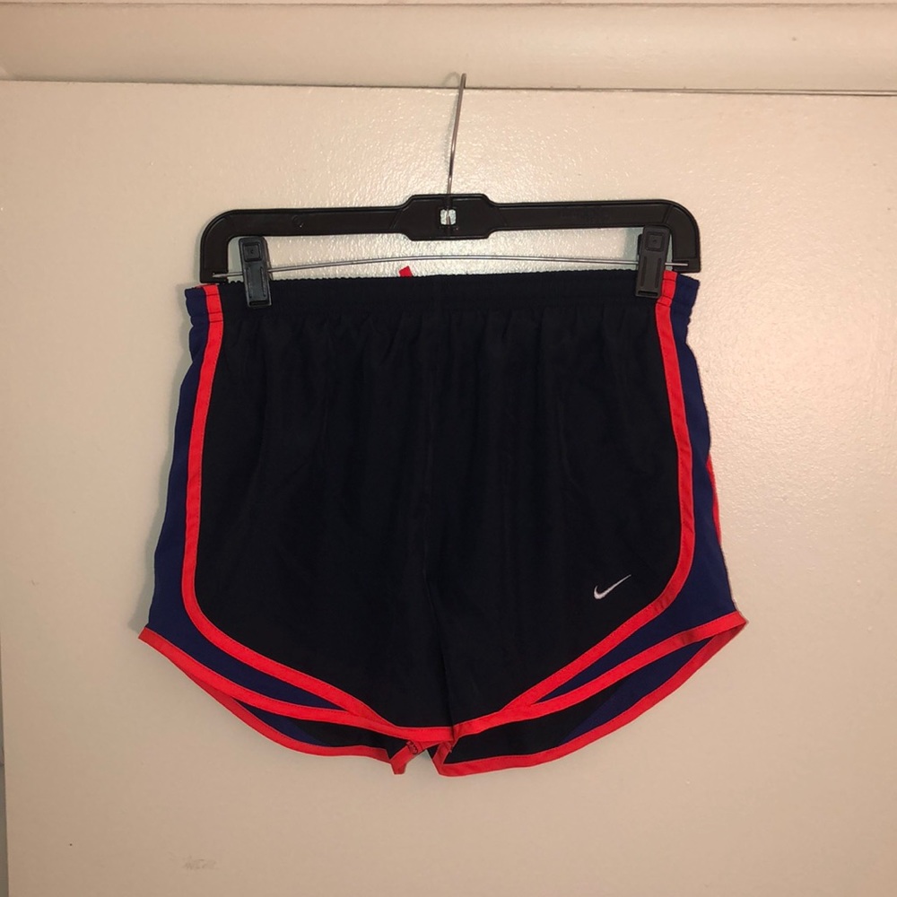 Blue and orange Nike athletic shorts